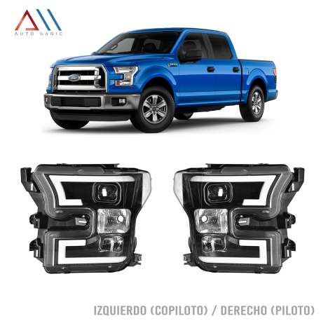 Juego De Faros Principales Led Con Lupa Automagic Para Lobo F150