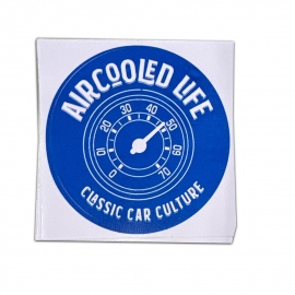 Calcomania Externa de Vinil "Air Cooled Life" con Velocimetro Azul