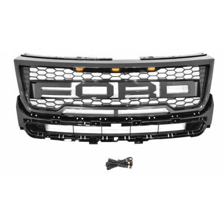 Parrilla Delantera Estilo Raptor con Letras FORD y Luz LED Auto Magic para Explorer