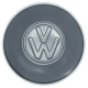 Tapón Plano Blanco con Logo de VW Grande de Rin de 4 Birlos para VW Sedán 1600, Brasilia, Combi 1600