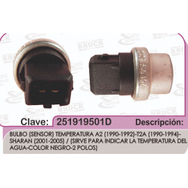 Bulbo Sensor de Temperatura Bruck para Golf A2 1.8, Jetta A2 1.8, Combi 1800, Sharan 1.8T