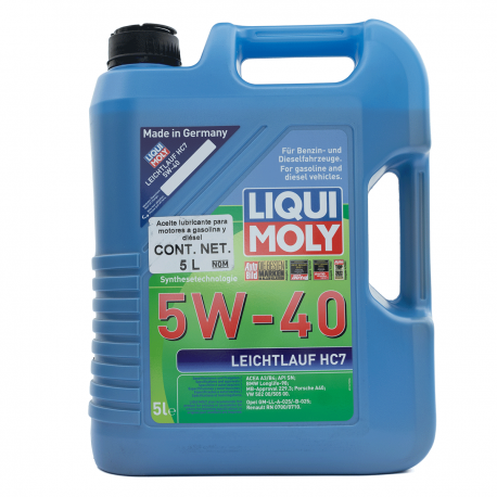 Garrafa de Aceite Liqui Moly Multigrado Sintético 5W-40 Leichtlauf HC7