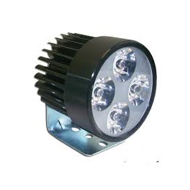 Faro Redondo con 4 Hiperleds de 1W con Estrobo y Carcasa Negra Tunix para Motocicleta