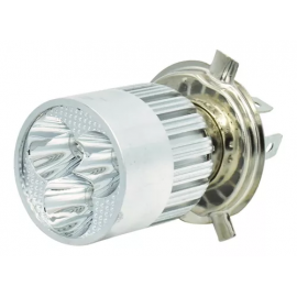 Foco H4 de Led de 9 Watts con Carcasa Cromada Tunix para Motocicleta