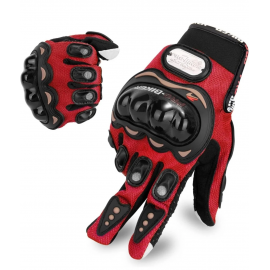 Par de Guantes Rojos Grandes para Motociclista Completos Tunix