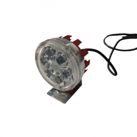 Faro Redondo con 6 Leds, Estrobo, Ojo de Angel Color Azul y Rojo. Carcasa Roja Tunix para Motocicleta