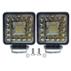 Par de Faros Cuadrados con 52 Leds Blanco y ambar Tunix