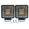 Par de Faros Cuadrados con 52 Leds Blanco y ambar Tunix