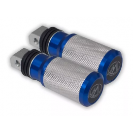 Par de Pedales de Aluminio Liso Azul Tunix para Motocicleta