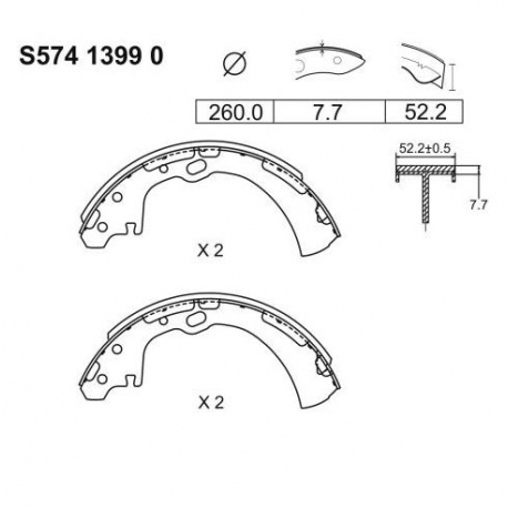 Juego de 4 Balatas traseras FAG para NP300 2.4, D21 2.4, Urvan 2.4, Frontier 2.4