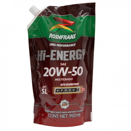 Aceite Hi-Energy Mineral Multigrado 20W-50 Roshfrans