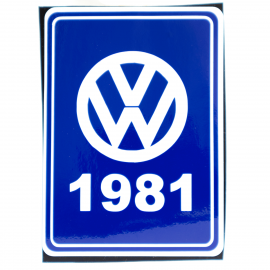 Calcomanía Azul Decorativa VW Generación 1981