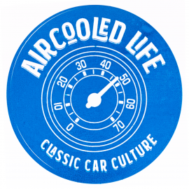 Calcomania Externa de Vinil "Air Cooled Life" con Velocimetro Azul
