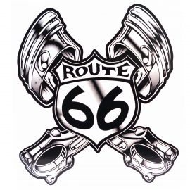 Calcomanía Externa de Vinil "Route 66 PISTONES"