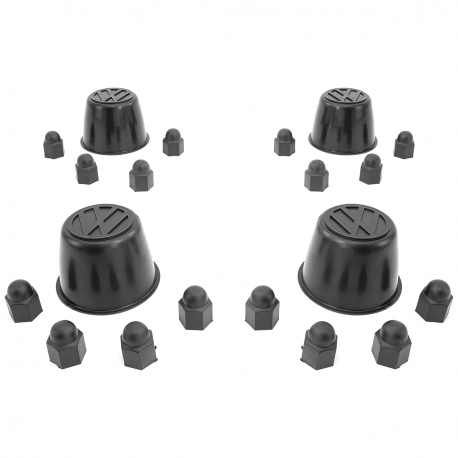 Kit de 4 Copas de Rin y 16 Cubrebirlos para Vw Sedan y Brasilia