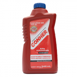 Botella de Aceite ALTO KILOMETRAJE SL 25W-50 Gonher