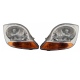 Juego de 2 Faros Principales Cromados con Cuarto Ámbar Diforza para Matiz G2