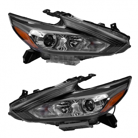 Juego de 2 Faros Principales con Fondo Cromado y Lupa para Altima USA