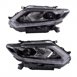Juego de 2 Faros Principales con Luz LED, Lupa y Motor de Ajuste Eléctrico TYC para X-Trail
