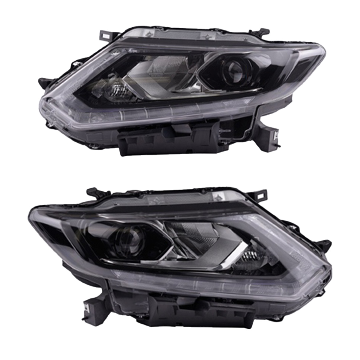 2 Faros Principales TYC Negros H7/H1 Para Opel Astra H Con Motor De Ajuste LWR - Izquierda Y Derecha
