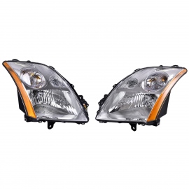 Juego de 2 Faros Principales Cromados con Reflejante Ámbar Depo para Sentra B16