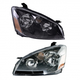 Juego de 2 Faros Principales con Fondo Negro y Reflejante Ámbar Depo para Altima L31
