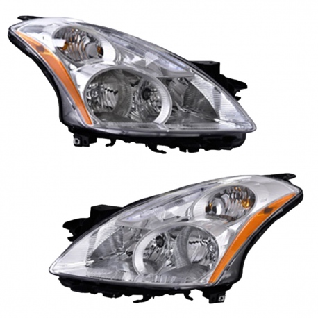 Juego de 2 Faros Principales con Fondo Cromado y Reflejante Ámbar Depo para Altima L32