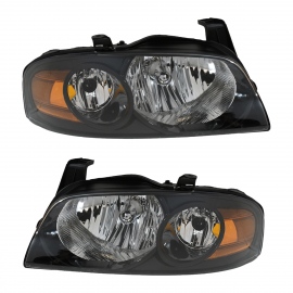 Juego de 2 Faros Principales Cromados con Marco Negro Eagle Eyes para Sentra B15