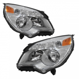 Juego de 2 Faros Principales con Fondo Cromado y Reflejante Ámbar Eagle Eyes para Equinox Ls, Lt