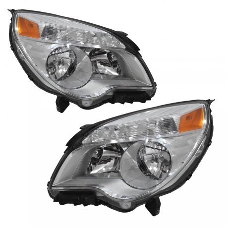 Juego de 2 Faros Principales con Fondo Cromado y Reflejante Ámbar Eagle Eyes para Equinox Ls, Lt