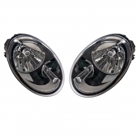 Juego de 2 Faros Principales con Fondo Negro y Motor Eléctrico Depo para Beetle