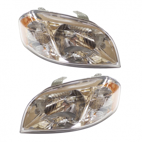 Juego de 2 Faros Principales con Fondo Cromado Auto Magic para Aveo, Pontiac G3