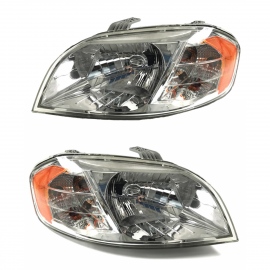 Juego de 2 Faros Principales con Fondo Cromado Forcetec para Aveo, Pontiac G3