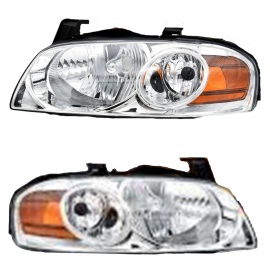 Juego de 2 Faros Principales con Fondo Cromado Eagle Eyes para Sentra B15