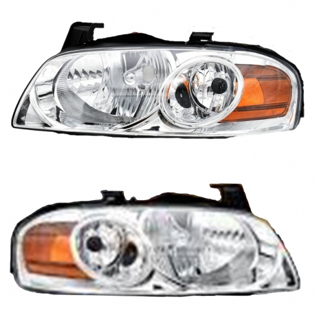 Juego de 2 Faros Principales con Fondo Cromado Eagle Eyes para Sentra B15
