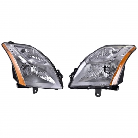 Juego de 2 Faros Principales con Fondo Cromado y Reflejante Ámbar Depo para Sentra B16