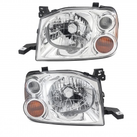 Juego de 2 Faros de Fondo Cromado con Micade Cuarto Ámbar Delantero Depo para Frontier, NP300