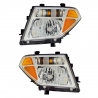 Juego de 2 Faros Principales Cromados con Reflejante Ámbar Depo para Frontier D22, Pathfinder