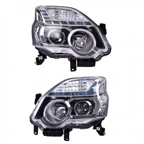 Juego de 2 Faros Principales Cromados con Ajuste Manual Depo para X-Trail