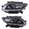 Juego de 2 Faros Principales con Fondo Negro y Luz LED Depo para X-Trail