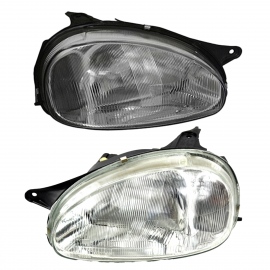 Juego de 2 Faros Principales con Mica Rayada Diforza para Chevy C1