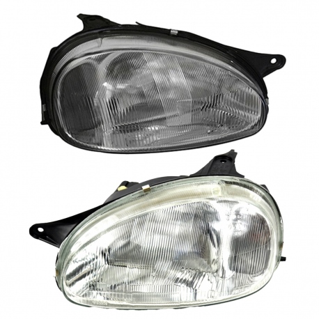 Juego de 2 Faros Principales con Mica Rayada Diforza para Chevy C1