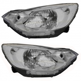 Juego de 2 Faros con Fondo Cromado y Motor de Ajuste Diforza para Aveo