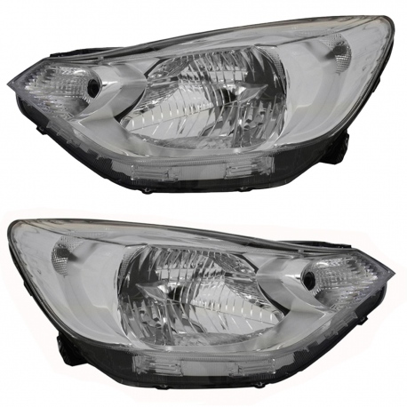 Juego de 2 Faros con Fondo Cromado y Motor de Ajuste Diforza para Aveo