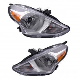 Juego de 2 Faros Principales con Fondo Cromado y Reflejante Ámbar Depo para Versa USA
