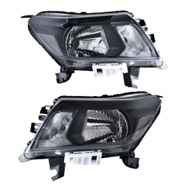 Juego de 2 Faros Principales con Marco Interior Negro Depo para NP300, Frontier D40