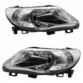 Juego de 2 Faros Principales con un As de Luz y Fondo Cromado Diforza para Gol, Saveiro