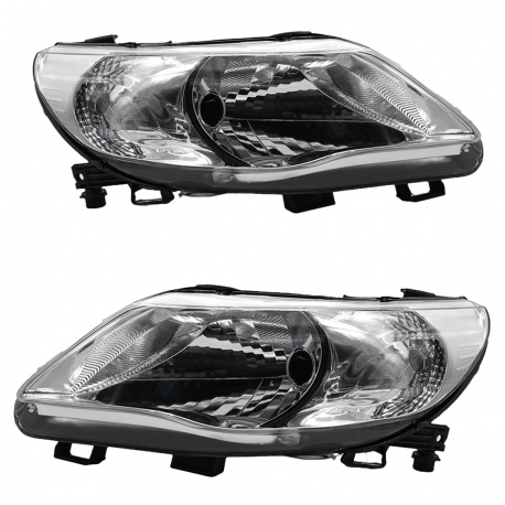 Juego de 2 Faros Principales con un As de Luz y Fondo Cromado Diforza para Gol, Saveiro