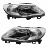 Juego de 2 Faros Principales con un As de Luz y Fondo Cromado Diforza para Gol, Saveiro
