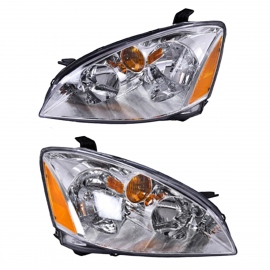 Juego de 2 Faros Principales con Fondo Cromado, Cuarto Ámbar y Doble As de Luz Depo para Altima L31